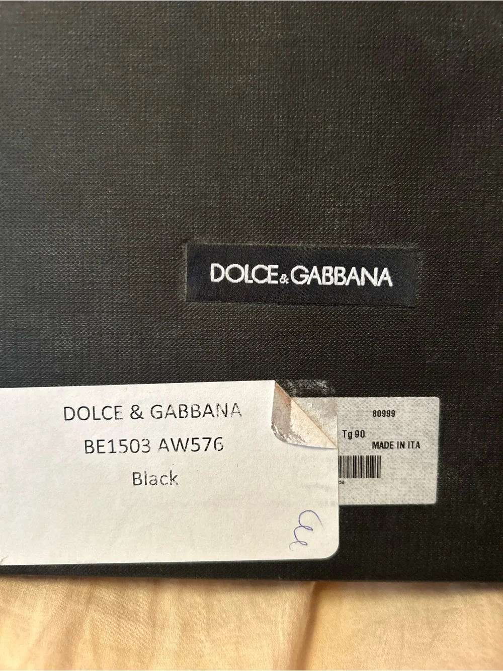 Dolce & Gabbana Black Leather Belt with Gold DG Buckle